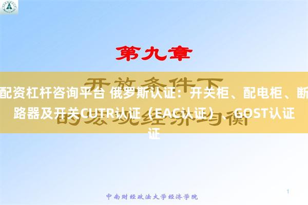 配资杠杆咨询平台 俄罗斯认证：开关柜、配电柜、断路器及开关C